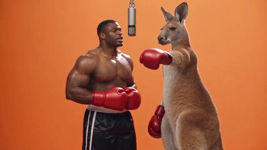 Boxer and kangaroo
